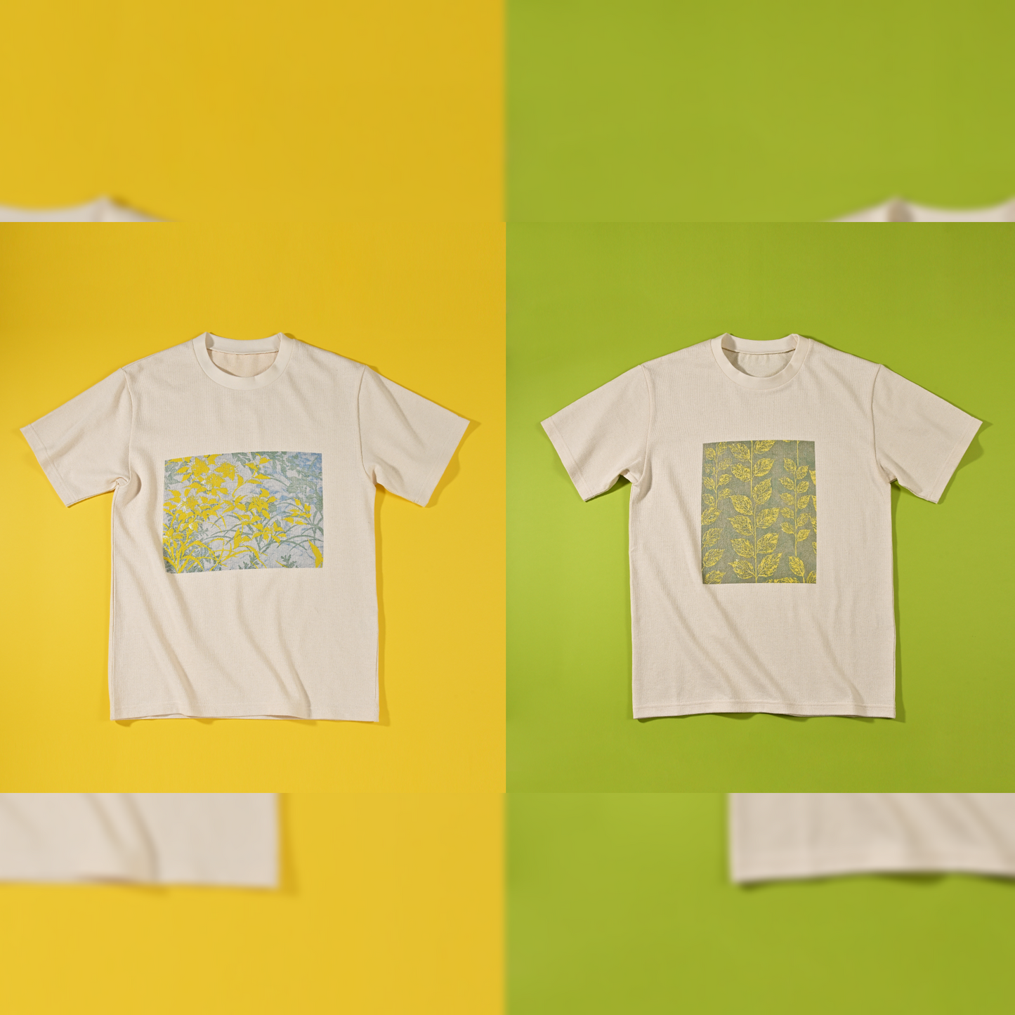 T-shirt couleur or upcyclé Kyoto Yuzen ( -Rinpa Soka-)