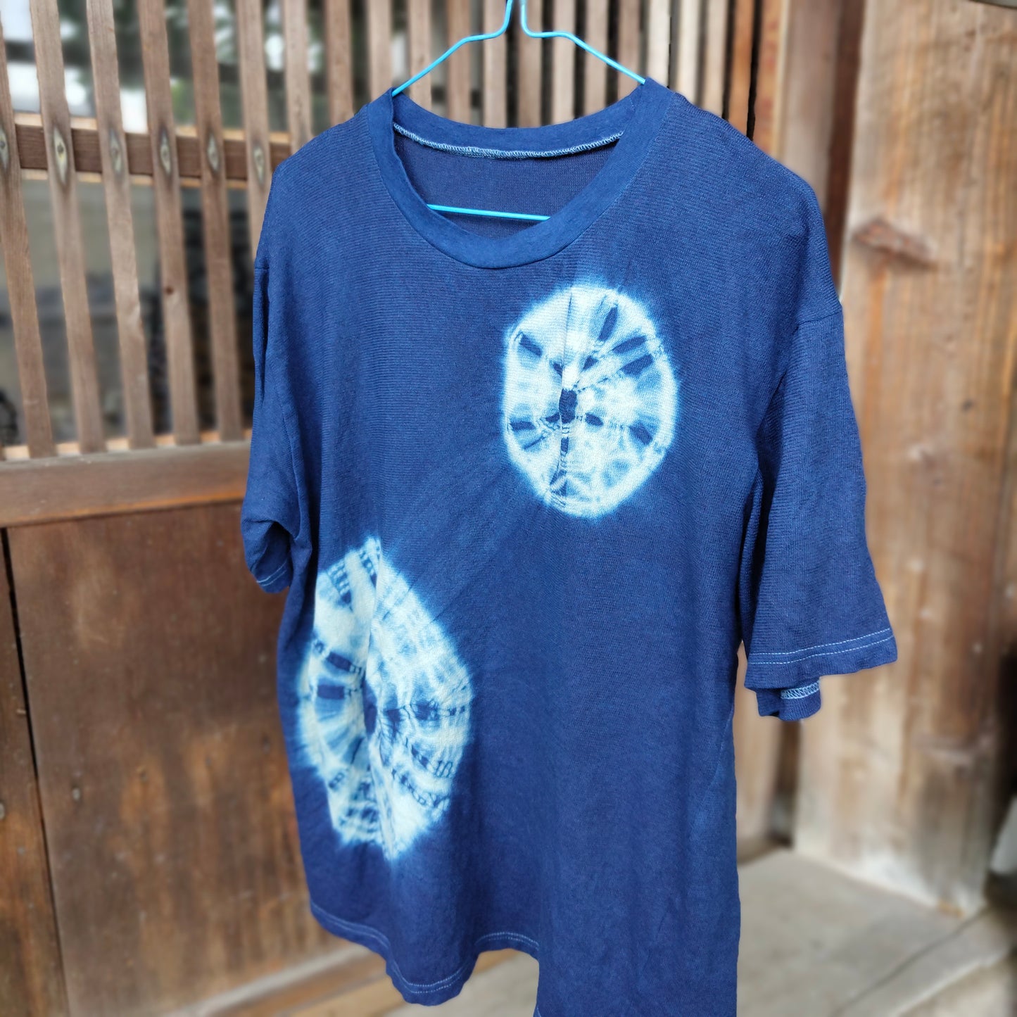 Indigo dyed T-shirt (tie-dyed)