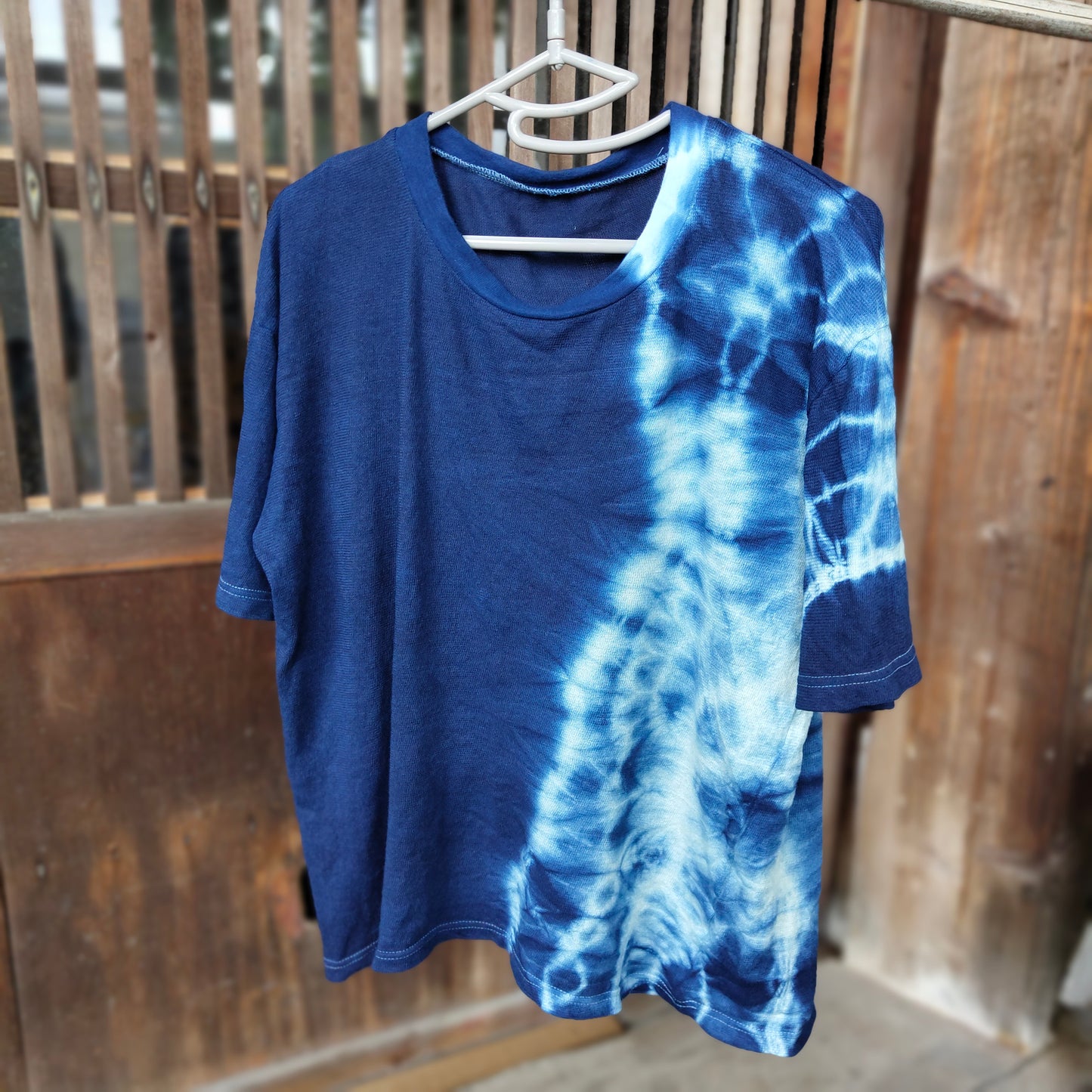 Indigo dyed T-shirt (tie-dyed)