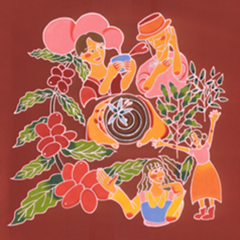 琉球紅型風呂敷/ハンカチ (お待たせしましたホットです)