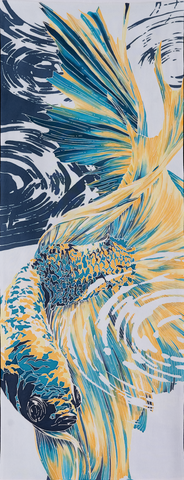 加賀友禅手ぬぐい（Flowing）