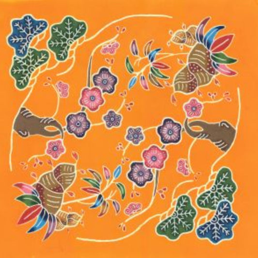 琉球紅型風呂敷/ハンカチ (松竹梅)