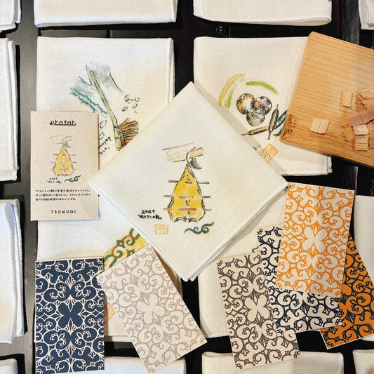 開き干しの鮭（ハンカチ）